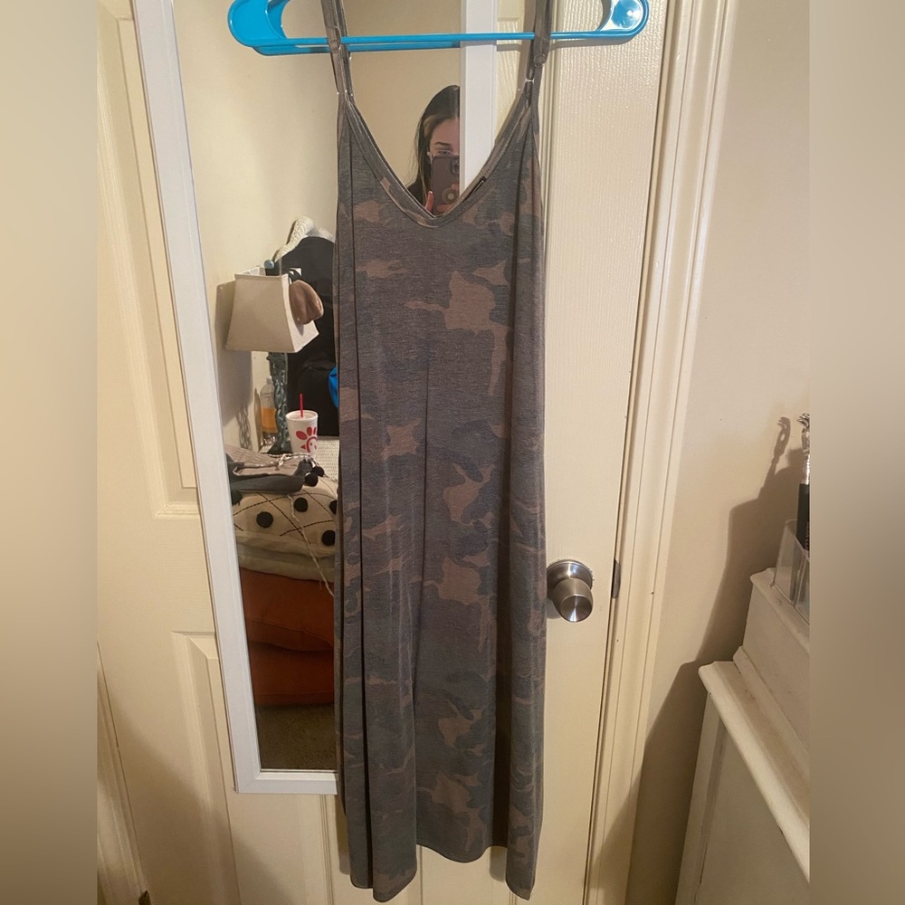 Camo maxi dress with pockets!